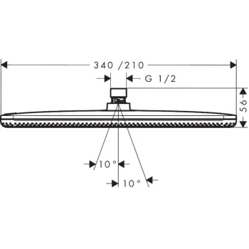 Dušas galva Hansgrohe Raindance Alive Q, 21x34 cm, EcoSmart, hroms, 24531000 NEW