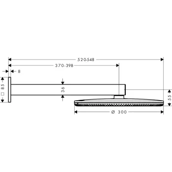 Dušas galva Hansgrohe Raindance Alive S, diametrs 30 cm, 2 režīmi, EcoSmart, hroms, 24541000 NEW