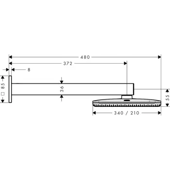 Dušas galva Hansgrohe Raindance Alive Q, 21x34 cm, 2 režīmi, EcoSmart, hroms, 24551000 NEW