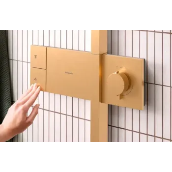 Dušas Sistēma Hansgrohe Raindance Alive Q, ar termostatu, 21x34 cm, 3 režīmi, matēta bronza, 24580140 NEW