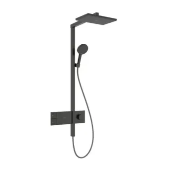 Dušas Sistēma Hansgrohe Raindance Alive Q, ar termostatu, 21x34 cm, 3 režīmi, EcoSmart, matēta melna hroms, 24581340 NEW