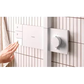 Dušas Sistēma Hansgrohe Raindance Alive Q, ar termostatu, 21x34 cm, 3 režīmi, matēta balta, 24590700 NEW