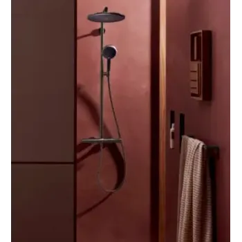 Dušas Sistēma Hansgrohe Raindance Alive S Puro, ar termostatu, 21x34 cm, 3 režīmi, matēta melna, 24592340 NEW