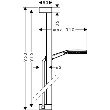 Dušas komplekts Hansgrohe Raindance Alive Select S, 3 režīmi, pulēts zelts, 24601990 NEW