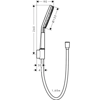 Dušas komplekts Hansgrohe Raindance Alive Select S, 3 režīmi, EcoSmart, matēta melna, 24611340 NEW