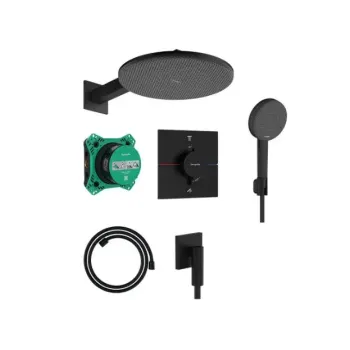 Dušas Sistēma Hansgrohe Raindance Alive S, ar iebūvējamu termostatu, diametrs 30 cm, 3 režīmi, matēta melna, 24630670 NEW