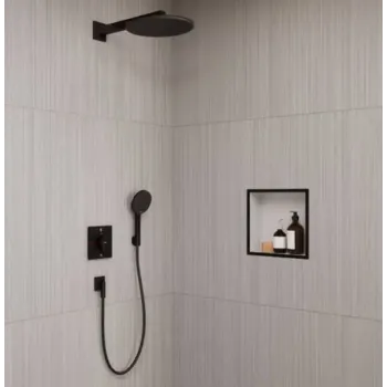 Dušas Sistēma Hansgrohe Raindance Alive S, ar iebūvējamu termostatu, diametrs 30 cm, 3 režīmi, matēta melna, 24630670 NEW
