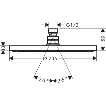 Dušas galva Hansgrohe Raindance S, diametrs 24 cm, EcoSmart, hroms, 27624000 NEW