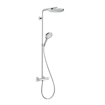 Dušas Sistēma Hansgrohe Raindance S, ar termostatu, diametrs 24 cm, 3 režīmi, EcoSmart, hroms, 28823000 NEW