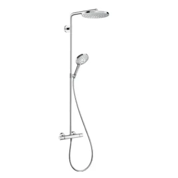 Dušas Sistēma Hansgrohe Raindance S, ar termostatu, diametrs 24 cm, 3 režīmi, EcoSmart+, hroms, 28825000 NEW