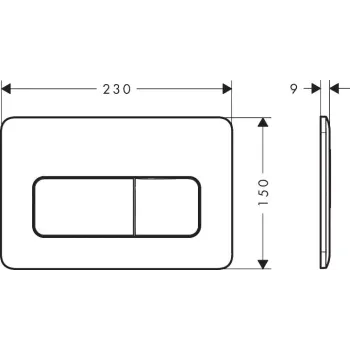 Poga iebūvējamajam rāmim Hansgrohe iFrame Original Q, matēta melna, 66001670 NEW