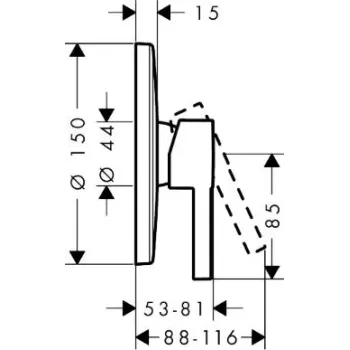 Dušas maisītājs Hansgrohe Zesis S, iebūvējams, matēta melna, 74616670 NEW