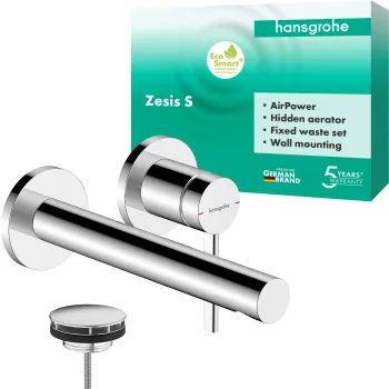 Vannas istabas izlietnes maisītājs Hansgrohe Zesis S, iebūvējams, ar PopUp vārstu, EcoSmart+, hroms, 74750000 NEW