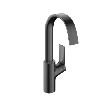 Vannas istabas izlietnes maisītājs Hansgrohe Vivenis, Paaugstināts ar PopUp vārstu un rotējošu izteci, EcoSmart, matēta melna hroms, 75030340 NEW