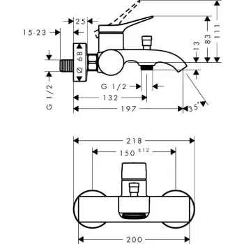 Vannas / Dušas maisītājs Hansgrohe Vivenis, matēta melna, 75423670 NEW