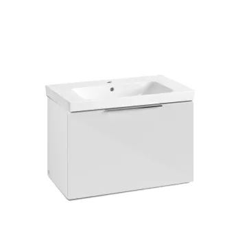 Vannas istabas skapītis Villeroy & Boch Architectura, ar izlietni, 75x47x42 cm, izlietne 800x445x170 mm, 1 atvilktne ar SoftClose Nordic Oak / alpska balta, 4A878001SVJ