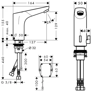 Vannas istabas izlietnes maisītājs Hansgrohe Focus E2, elektronisks ar temperatūras kontroli, hroms, 31171000 NEW