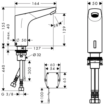 Vannas istabas izlietnes maisītājs Hansgrohe Focus E2, elektronisks akumulatora darbība, hroms, 31172000 NEW