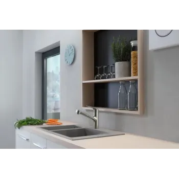 Virtuves Izlietnes Maisītājs Hansgrohe Focus M42, ar izvelkamu uzgali, nerūsējošais tērauds, 71814800 NEW