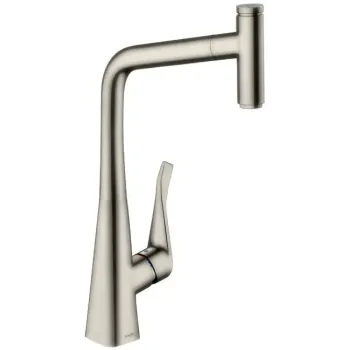 Virtuves Izlietnes Maisītājs Hansgrohe Metris M71, izvelkams uzgalis, nerūsējošais tērauds, 73803800 NEW