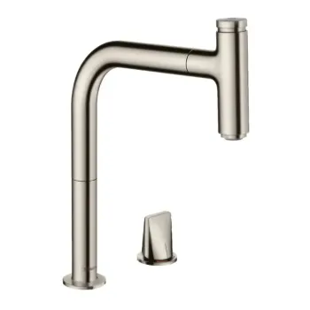 Virtuves Izlietnes Maisītājs Hansgrohe Metris M71, izvelkams uzgalis, sBOX, nerūsējošais tērauds, 73804800 NEW