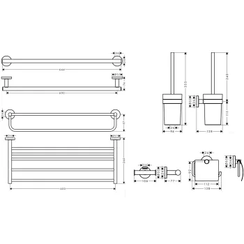 Aksesuāru komplekts Hansgrohe Logis Universal, komplekts, hroms, 41728000 NEW