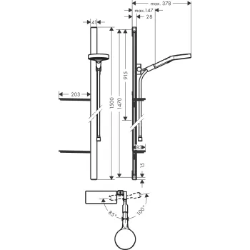 Dušas klausule Hansgrohe Rainfinity, komplekts 130, 3 režīmi, hroms, 27673000 NEW
