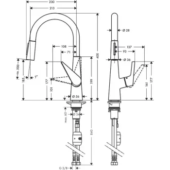 Virtuves Izlietnes Maisītājs Hansgrohe Talis M51, izvelkams uzgalis, hroms, 72817000 NEW