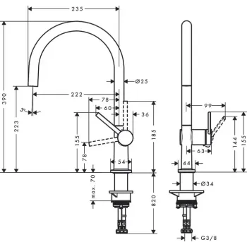 Virtuves Izlietnes Maisītājs Hansgrohe Talis M54, EcoSmart, matēta melna, 72843670 NEW