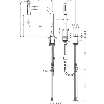 Virtuves Izlietnes Maisītājs Hansgrohe Metris M71, izvelkams uzgalis, hroms, 73819000 NEW