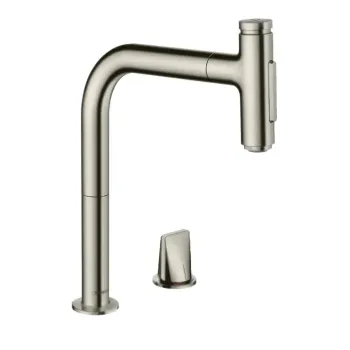Virtuves Izlietnes Maisītājs Hansgrohe Metris M71, izvelkams uzgalis, nerūsējošais tērauds, 73819800 NEW