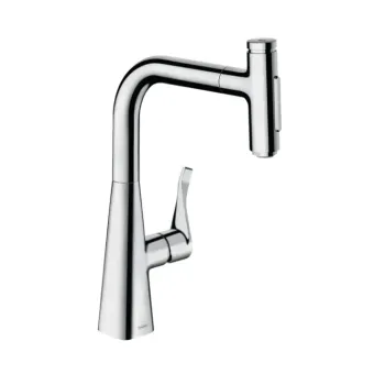Virtuves Izlietnes Maisītājs Hansgrohe Metris M71, ar izvelkamu uzgali, hroms, 73822000 NEW