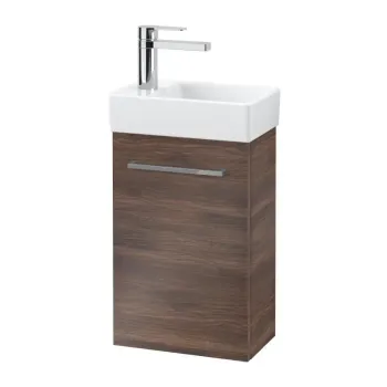 Vannas istabas skapītis Villeroy & Boch Avento, (bez izlietnes), ar SoftClose 43x51x35 cm, 1 durvis, Oak Kansas, hroms, A88700RH