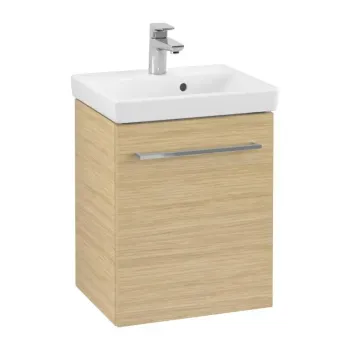Vannas istabas skapītis Villeroy & Boch Avento, (bez izlietnes), MDF ar akrila pārklājumu, ar SoftClosing, 43x51x35 cm, 1 durvis, Stone Oak, A88700RK