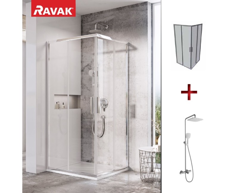 RAVAK Душевой уголок квадратный BLSRV2 90x90 cm, блестящий