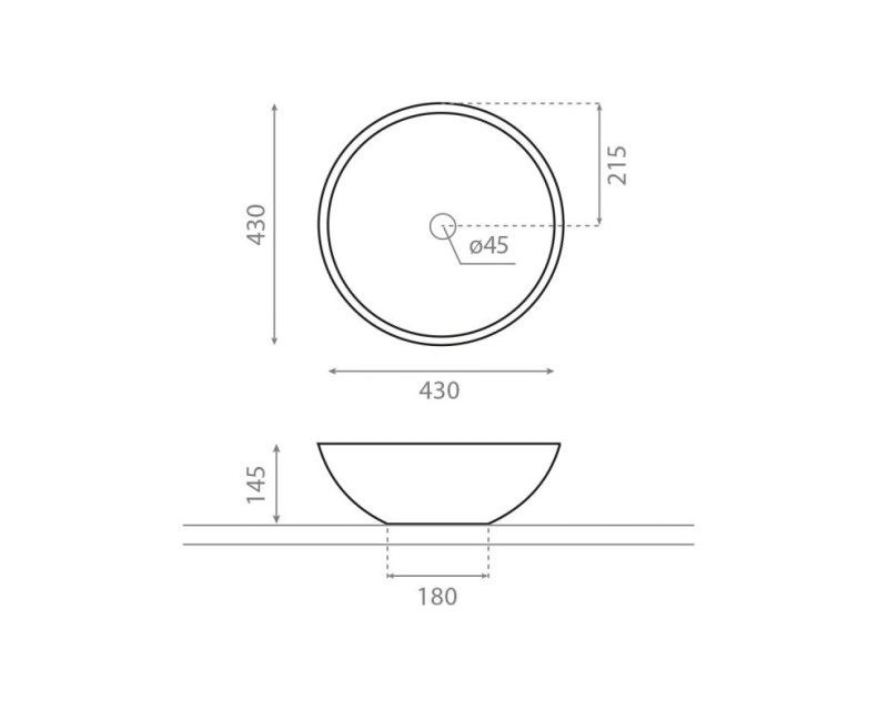 Bathco Vannas istabas izlietne Castellon 43x43cm uzliekamā 0012B
