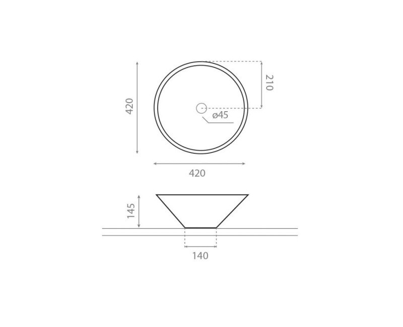 Bathco Vannas istabas izlietne CACERES 42x42cm, uzliekamā 0015