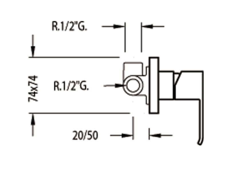 CUADRO-TRES Cмеситель для душа, хром 106177