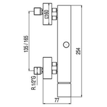 CUADRO-TRES Dušas jaucējkrāns, hroms 107167
