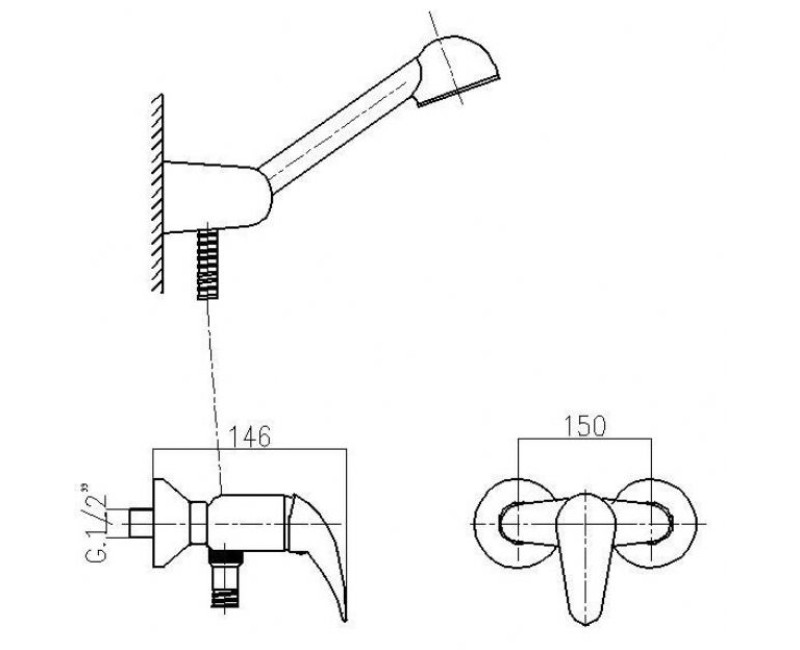FARIS Dušas jaucējkrāns PANTHER matēts, 1072