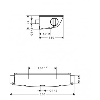 Hansgrohe Ecostat Select Termostats, hroms/balts 13161400