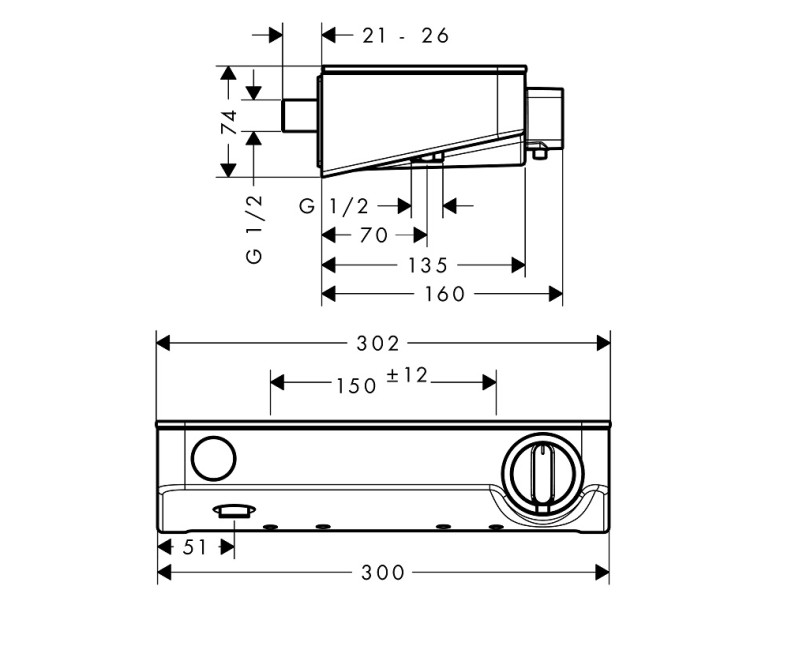 Hansgrohe ShowerTablet Select 300 Termostats, hroms/balts 131714