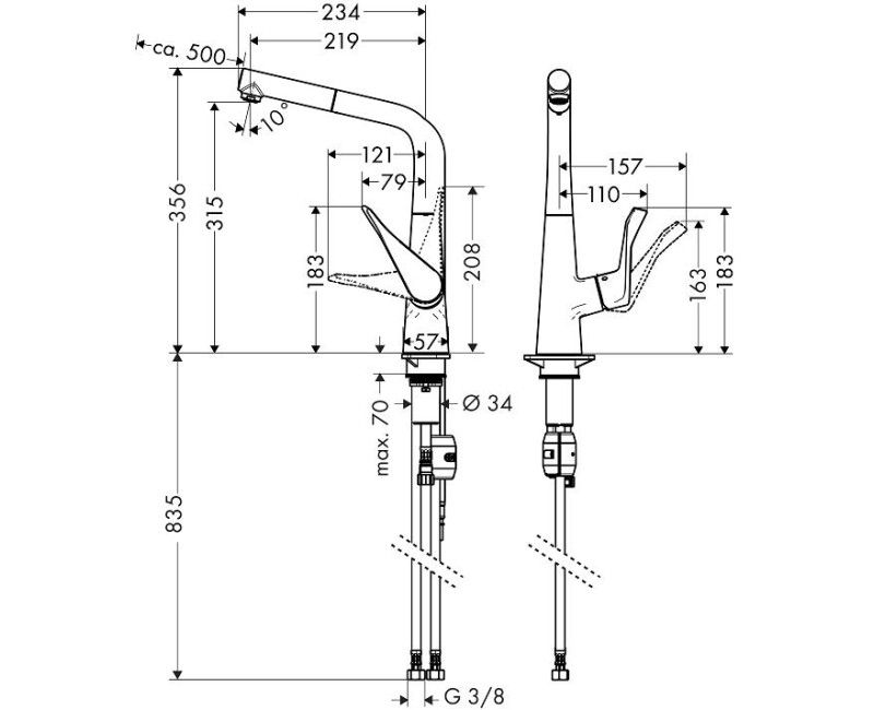 Hansgrohe Metris Virtuves jaucējkrāns 14821000