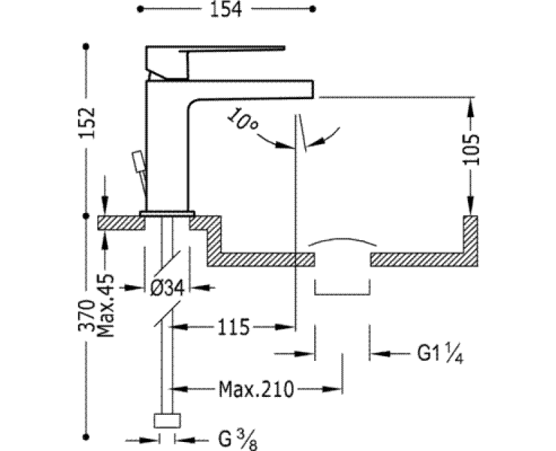 CLASS-TRES Смеситель для умывальника, хром 20510301