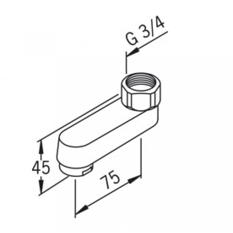 ORAS Jaucējkrāna izteka 75mm 221108 ORAS Jaucējkrāna izteka 75mm 221108