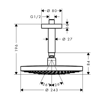 HG Dušas galva Raindance Select S 240 2jet, hroms 26467000