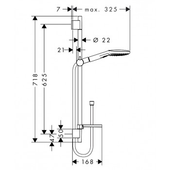 Hansgrohe Raindance Select E120 3jet dušas komplekts 26620400