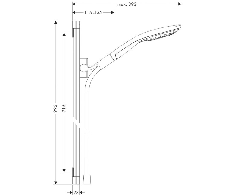 Hansgrohe Raindance Select S150 3jet dušas komplekts 26626000