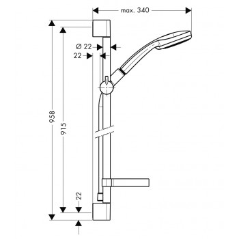 Hansgrohe Croma 100 Vario dušas komplekts 27653000