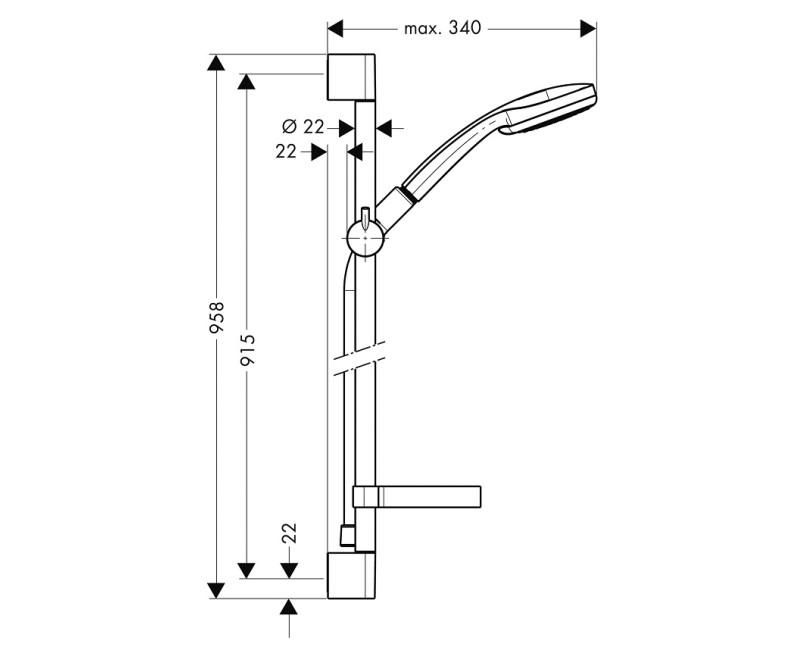 Hansgrohe Душевой набор Croma 100 Vario 27653000